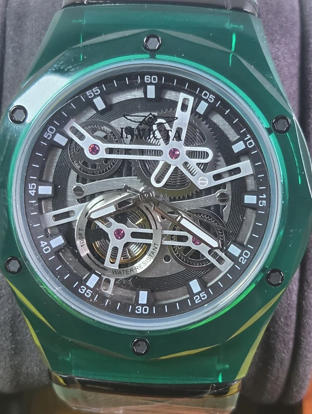 Invicta Speedway Men’s 45mm Watch Green Black Silver Dial Quartz 51117